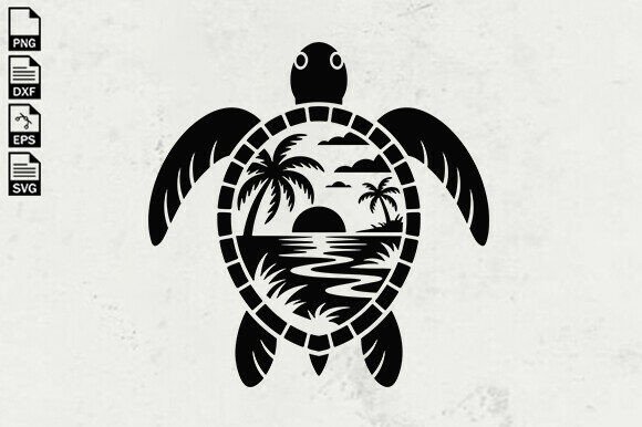 Download Sea Turtle SVG, Tropical Beach Scene SVG - Svg Collection