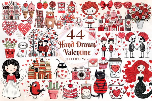Download Hand Drawn Valentine's Day Clipart - Hand Collection