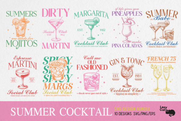 Download Vintage Summer Cocktail SVG Bundle - Svg Collection