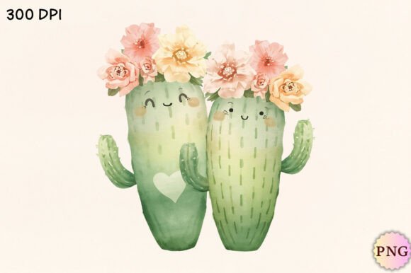 Download Whimsical Cactus Valentine's Day PNG - Premium Resources