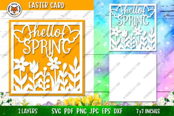 Download Hello Spring Card SVG, Easter Card - Svg Collection