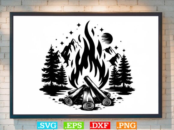 Download Mountain Bonfire SVG, Campfire Scene Svg - Svg Collection